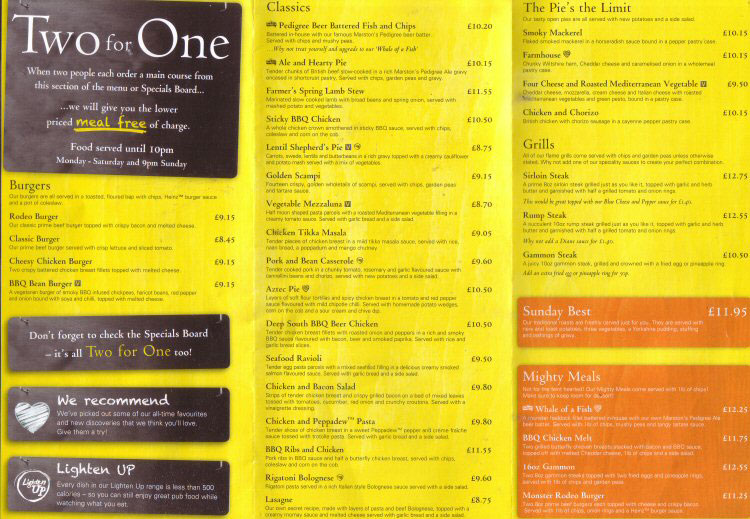 Chestertourist.com - Little Owl Menu Page Two